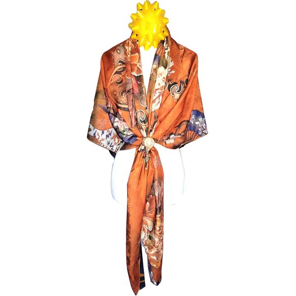 NWT Double Sided Silk Scarf 53"x53" Large Square Shawl Wrap XiangYunShal 22751 - Picture 14 of 16